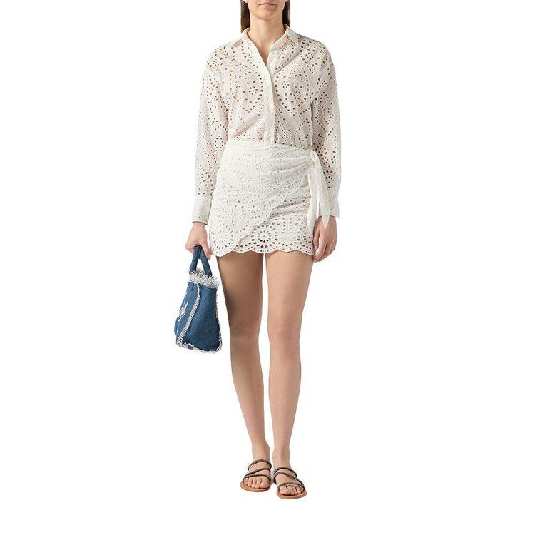 MC2 SAINT BARTH Sangallo bijela ženska suknja na preklop