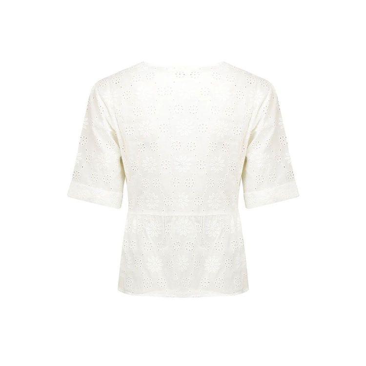 MC2 SAINT BARTH bijela ženska bluza sa sangallo vezom