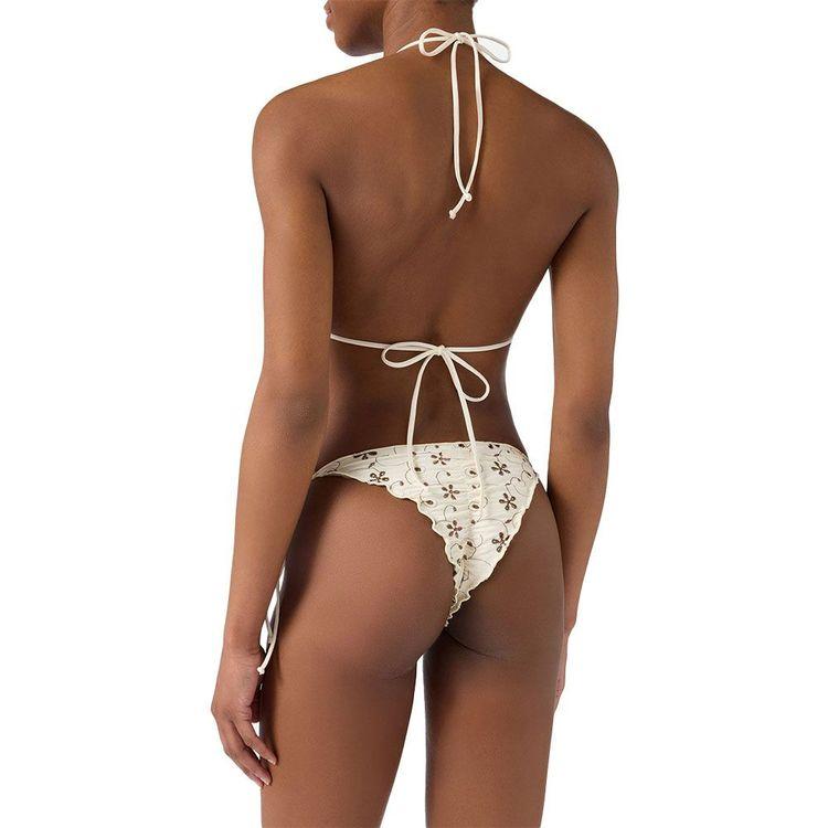 MC2 SAINT BARTH krem bikini od sangallo tkanine sa kontrastnim vezom