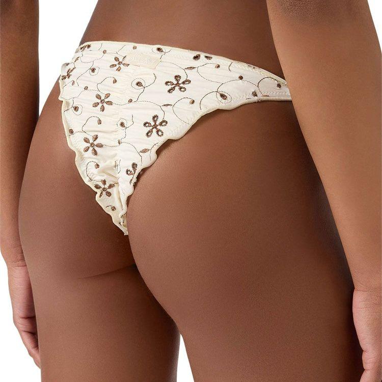 MC2 SAINT BARTH krem bikini od sangallo tkanine sa kontrastnim vezom