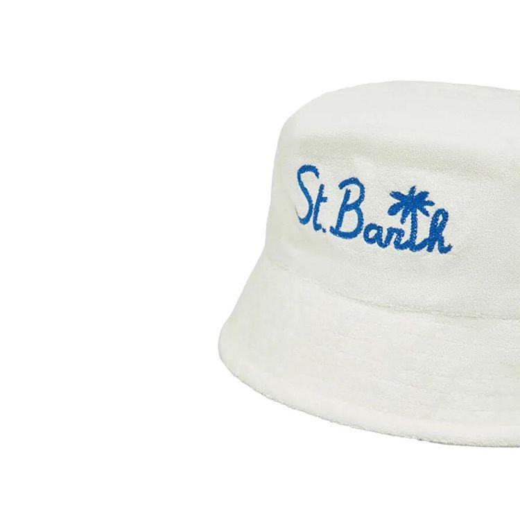 MC2 SAINT BARTH bijela ženska frotir kapa sa teget logom