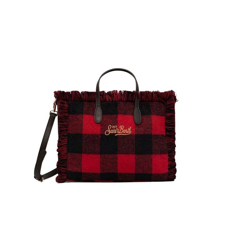 MC2 SAINT BARTH Colette crveno-crna karirana torba