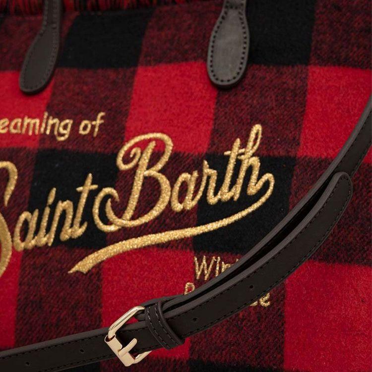 MC2 SAINT BARTH Colette crveno-crna karirana torba