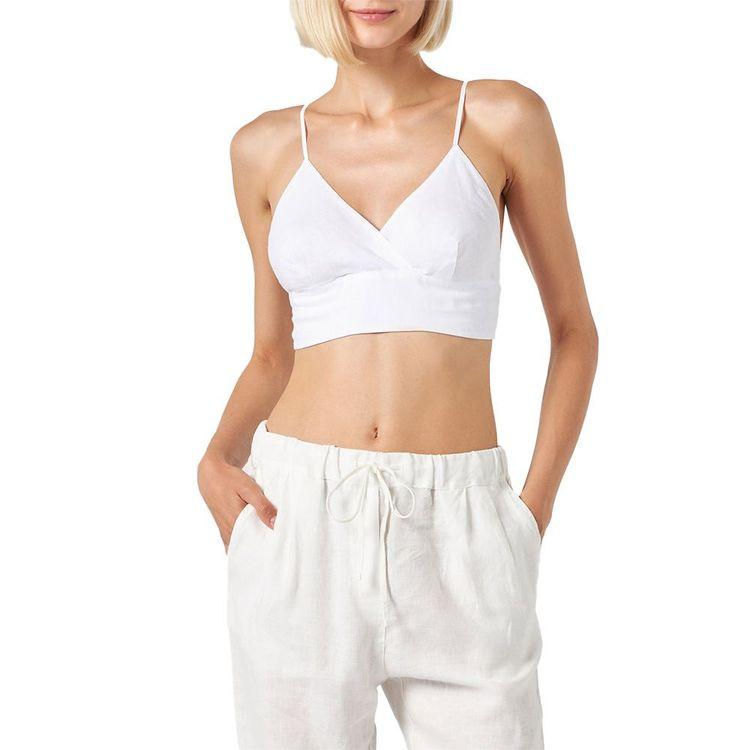 MC2 SAINT BARTH bijeli ženski laneni top