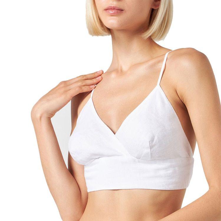 MC2 SAINT BARTH bijeli ženski laneni top