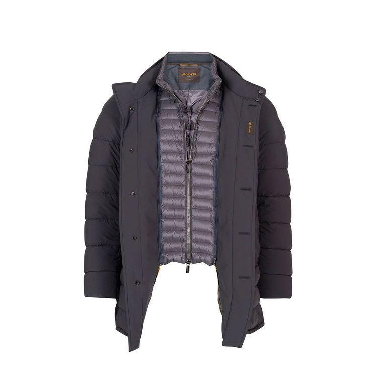 MOORET Calegari-KN tamno siva muška štepana jakna sa umetkom