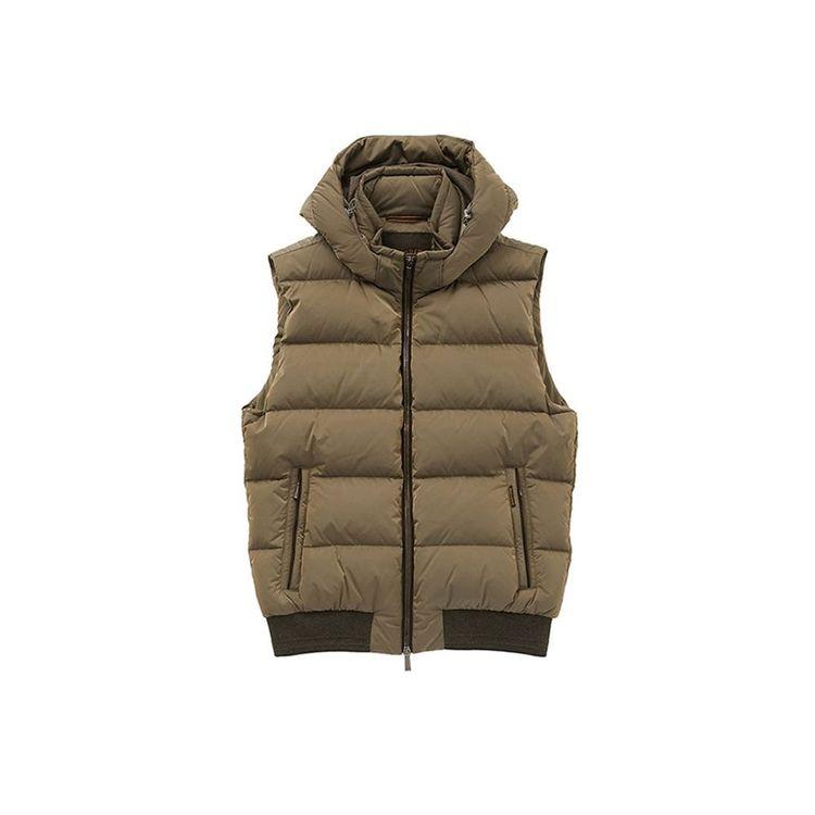 MOORER Atan svijetlo braon muški prsluk