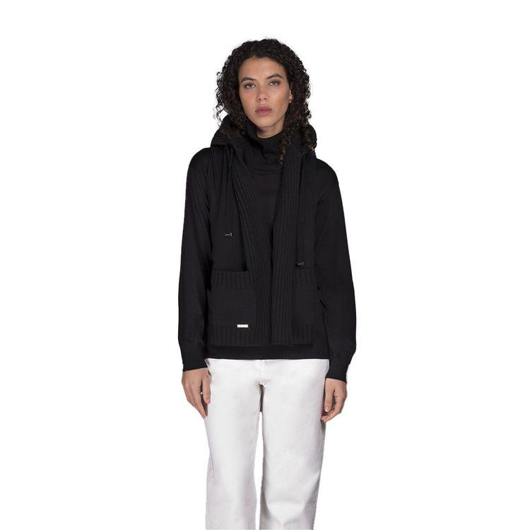 MOORER LUISIA crni ženski šal sa kapom