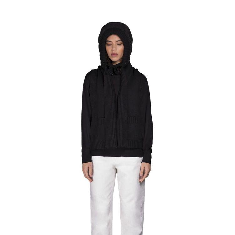 MOORER LUISIA crni ženski šal sa kapom