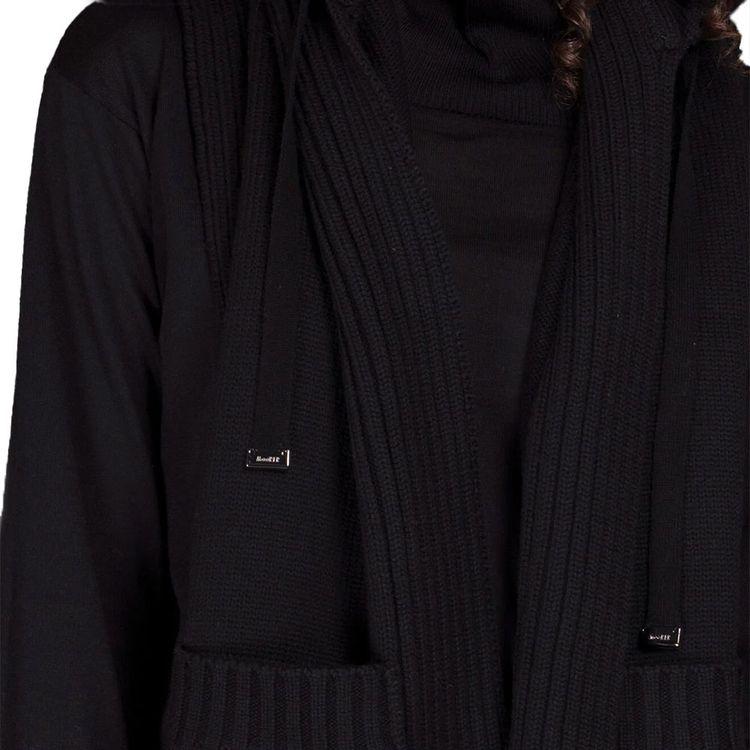 MOORER LUISIA crni ženski šal sa kapom