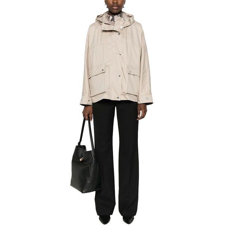 MOORER Maryana bež ženska jakna sa kapuljačom i džepovima