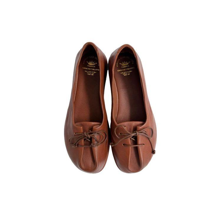 OFFICINE CREATIVE braon ženske kožne baletanke