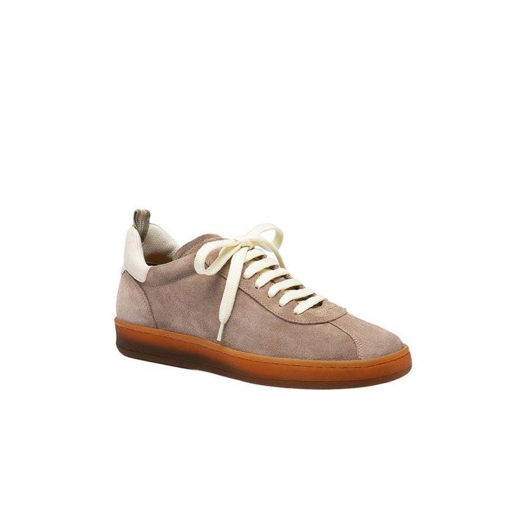 OFFICINE CREATIVE svijetlo braon ženske patike od antilopa sa kožnim detaljima