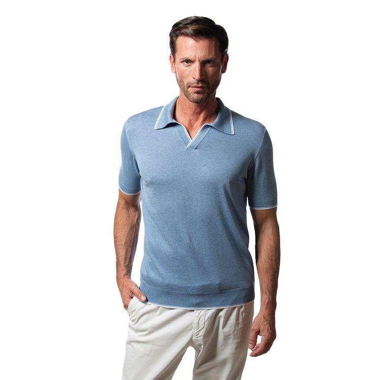 PASHMERE plava polo muška majica od svile
