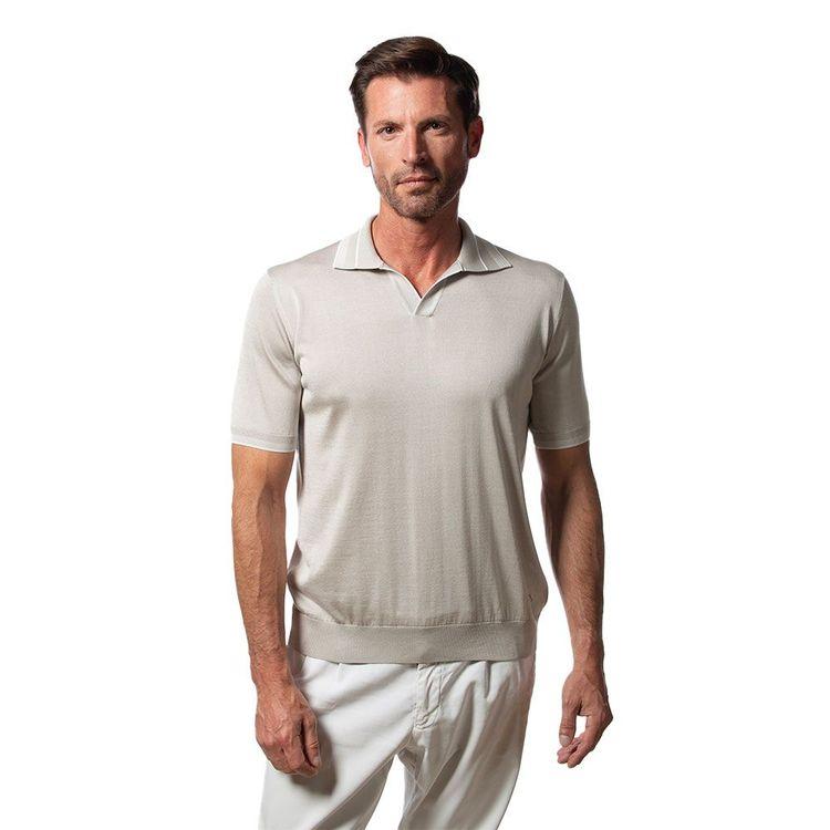 PASHMERE svijetlo bež polo muška majica od svile