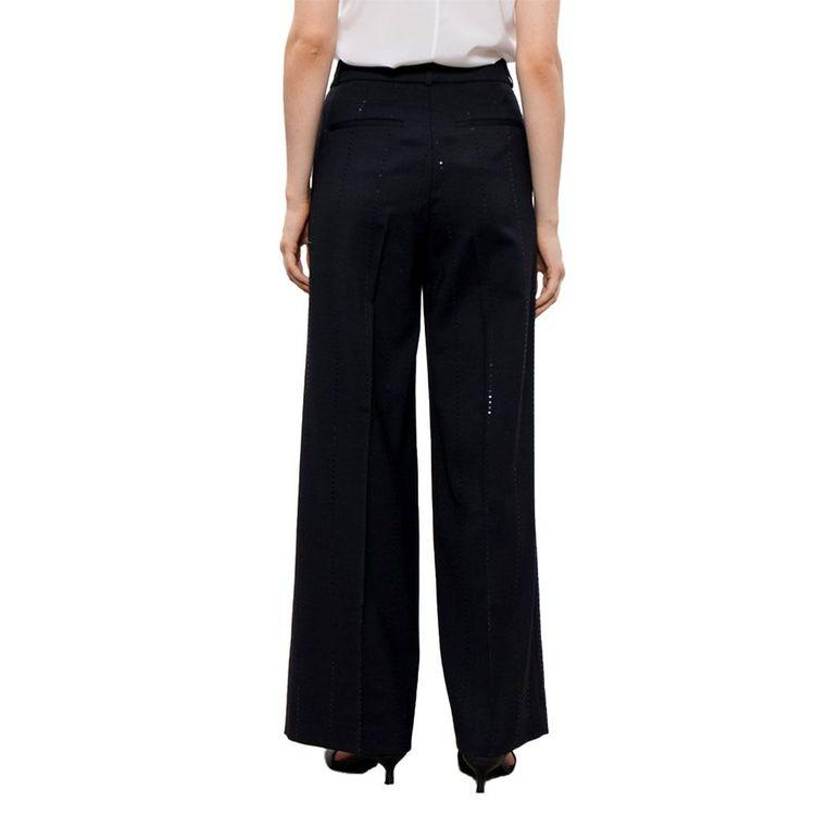 PESERICO crne ženske pantalone od vune sa šljokicama