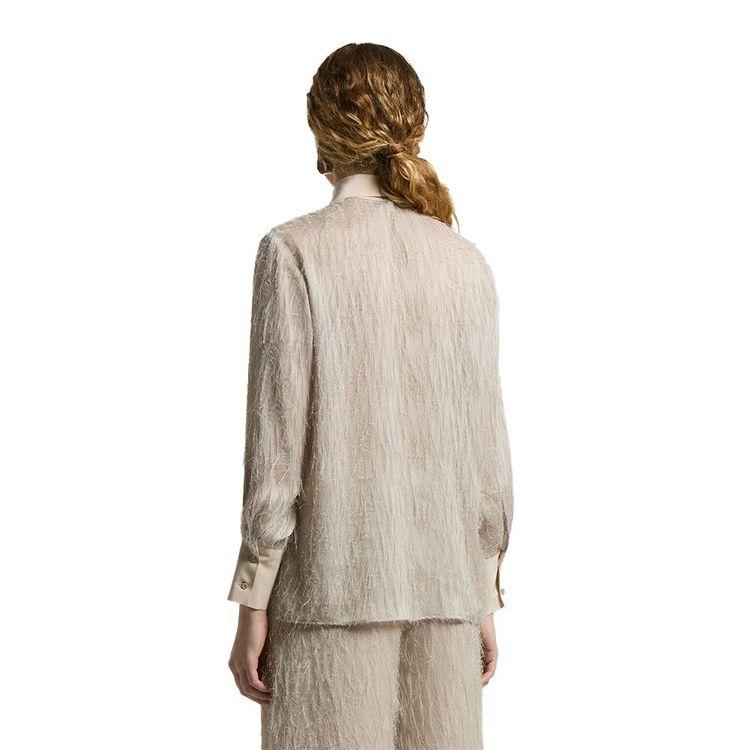 PESERICO bež ženska košulja sa svilenim nitima