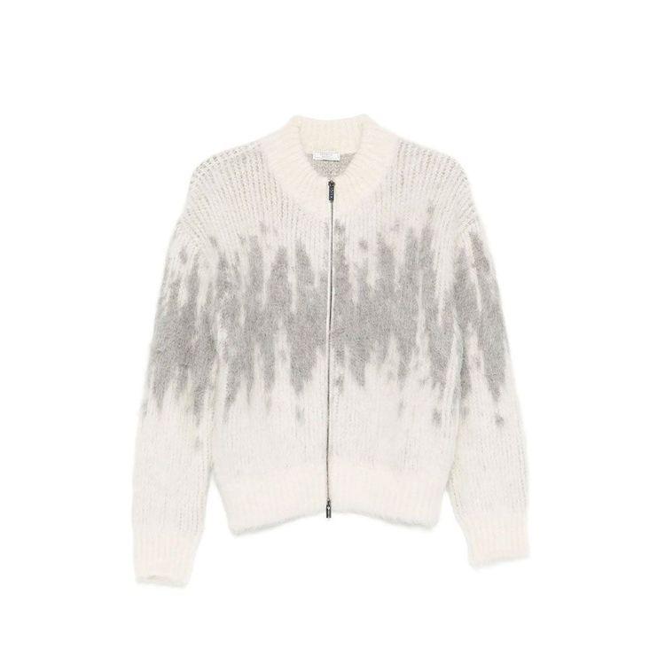 PESERICO mliječno-bijeli ženski džemper sa rajsferšlusom