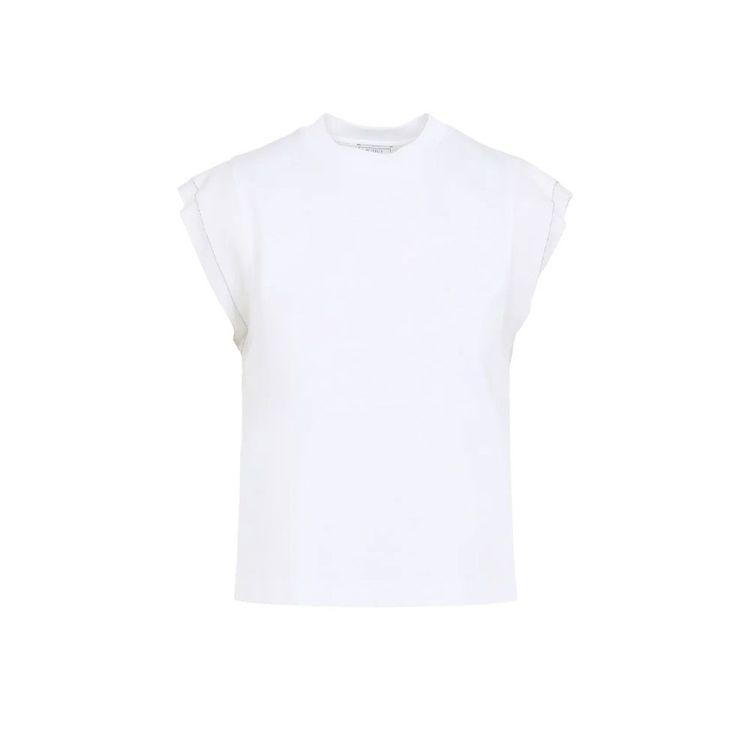 PESERICO bijela ženska majica sa karner rukavima