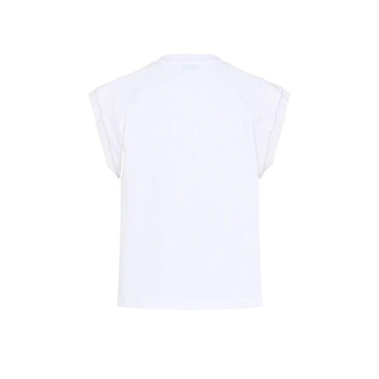 PESERICO bijela ženska majica sa karner rukavima