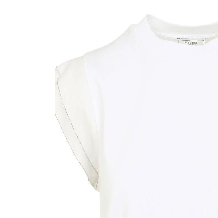 PESERICO bijela ženska majica sa karner rukavima