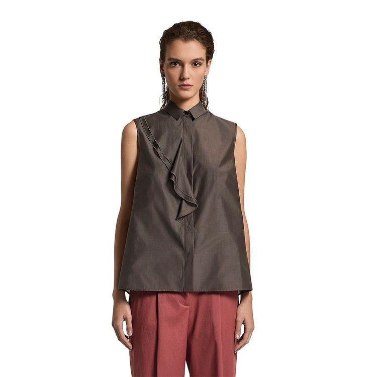 PESERICO braon ženska bluza sa karnerima