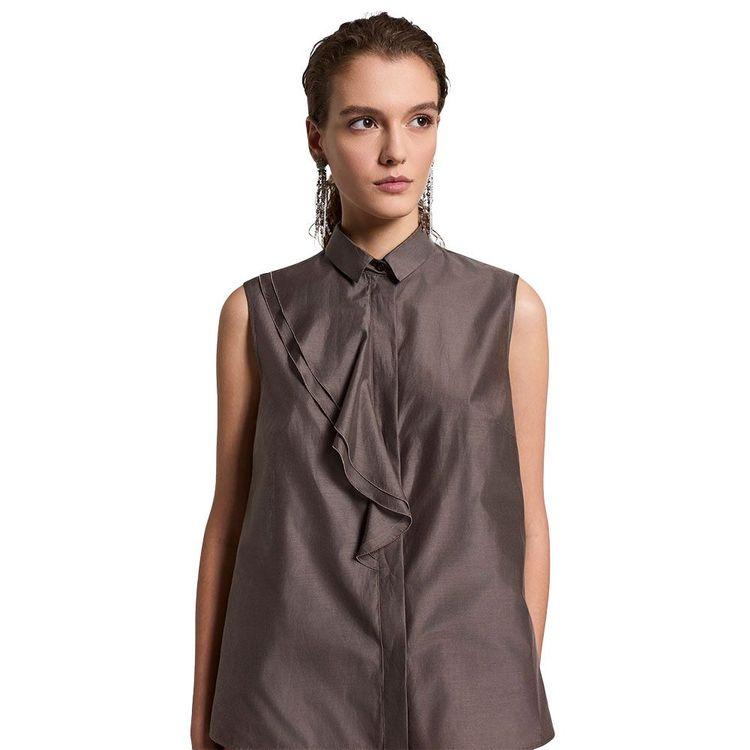 PESERICO braon ženska bluza sa karnerima