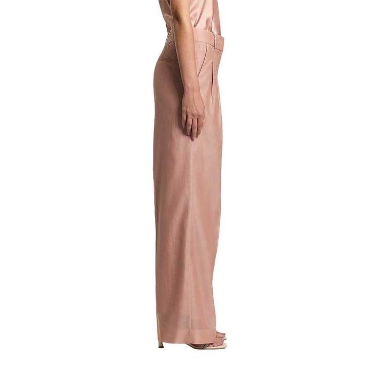 PESERICO tamno roze ženske široke pantalone sa faltama