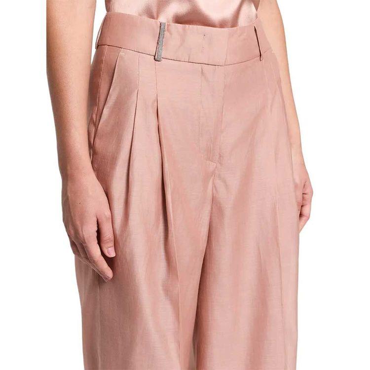 PESERICO tamno roze ženske široke pantalone sa faltama