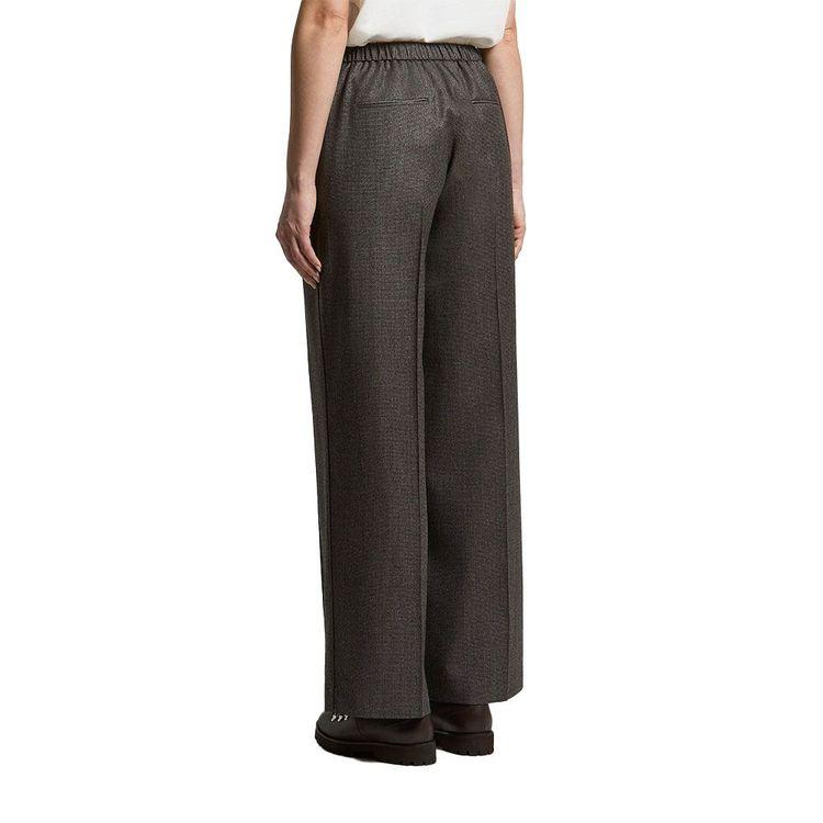 PESERICO braon ženske Palaco pantalone od vunenog flanela sa lureksom
