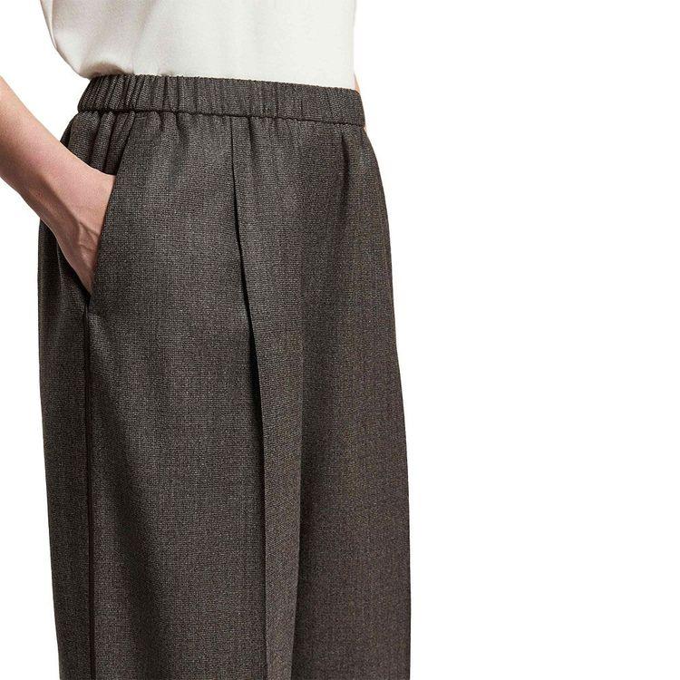 PESERICO braon ženske Palaco pantalone od vunenog flanela sa lureksom