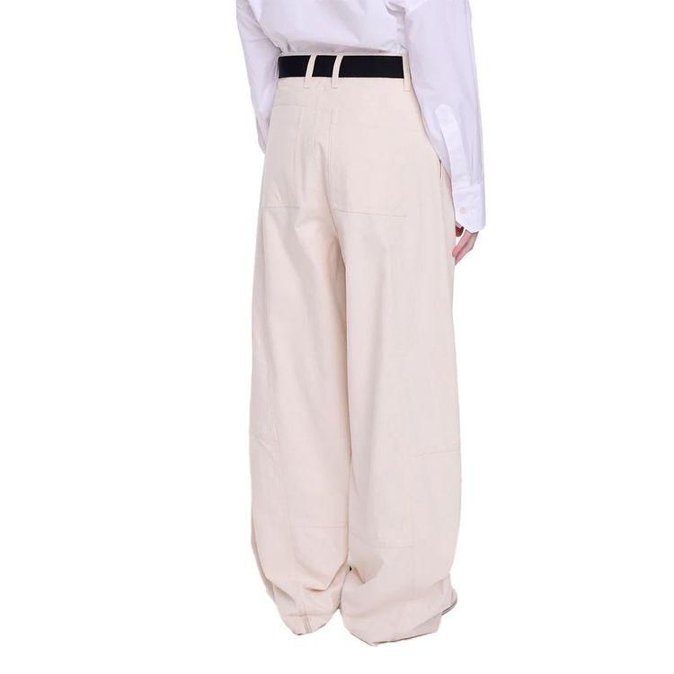 PLAN C bež ženske pantalone sa crnim kaišem