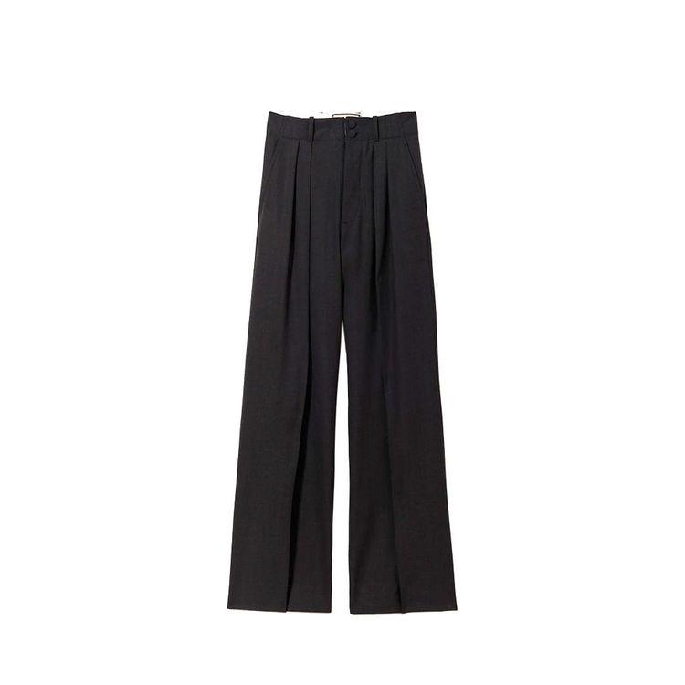 PLAN C tamno sive ženske pantalone na falte