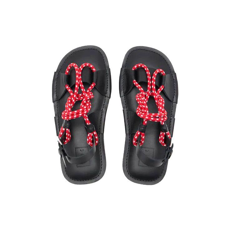 PLAN C crne ženske kožne sandale