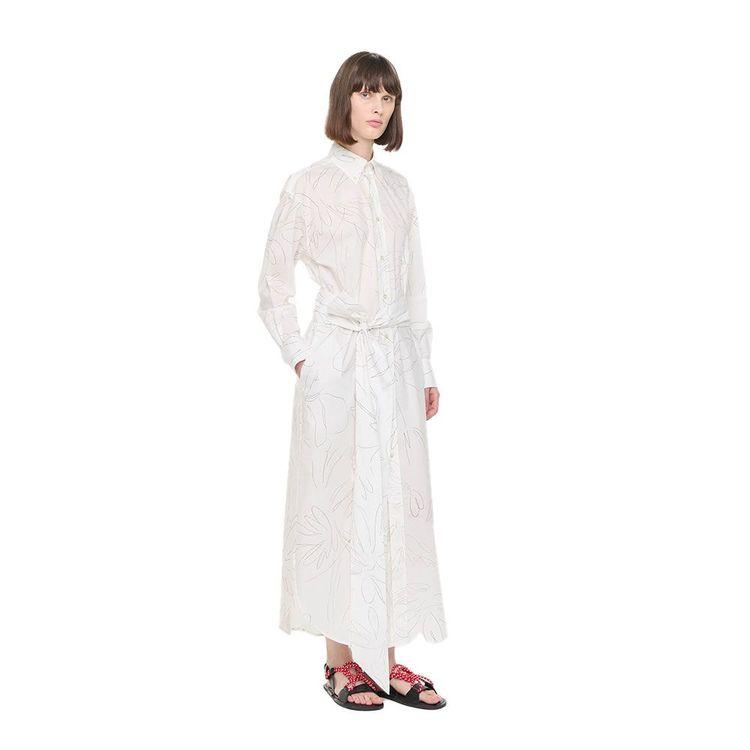 PLAN C bijela haljina sa cvjetnim printom