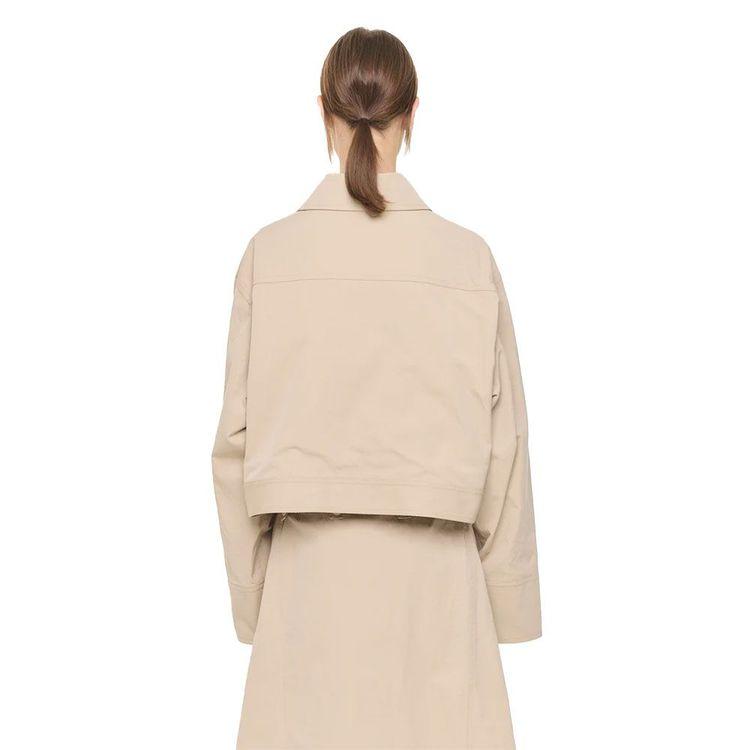 PLAN C bež ženska jakna sa 2 džepa i nitnama