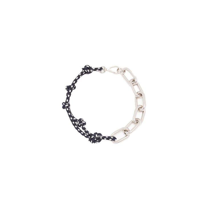 PLAN C ogrlica sa srebrnim lancem i čvorastim elastičnim kanapom