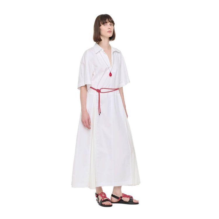 PLAN C bijela haljina sa naborima