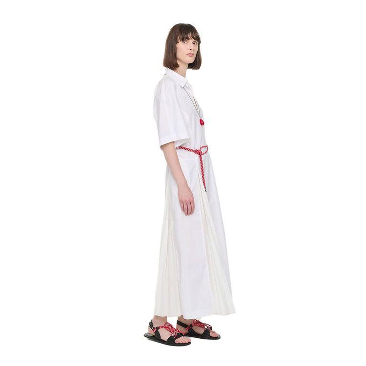 PLAN C bijela haljina sa naborima