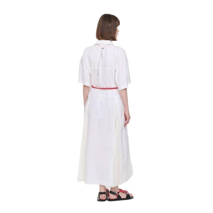 PLAN C bijela haljina sa naborima