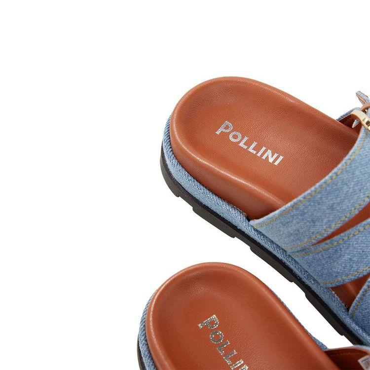 POLLINI teksas ženske papuče od kože i platna