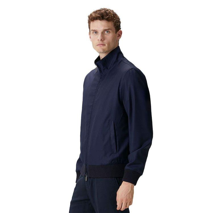 PAL ZILERI teget muška jakna sa pletenim ranflama