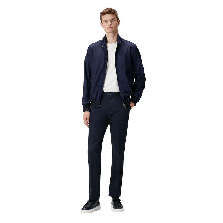 PAL ZILERI teget muška jakna sa pletenim ranflama