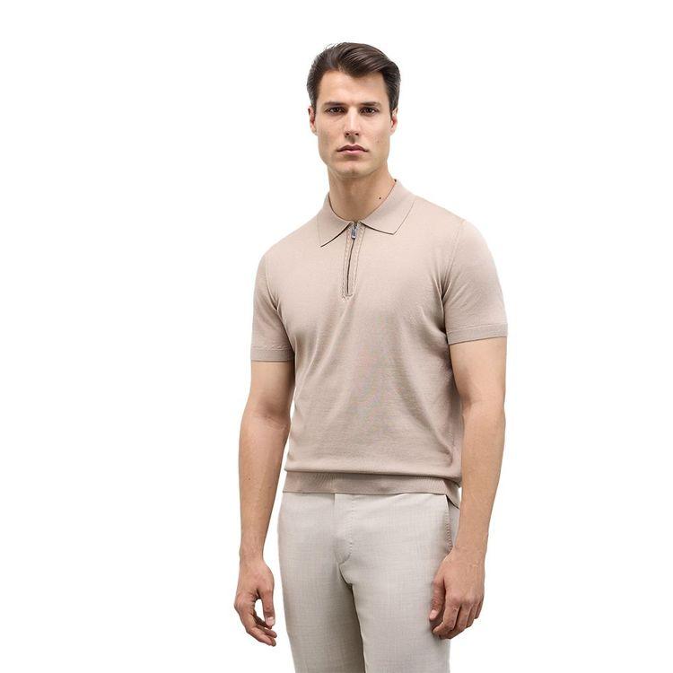 PAL ZILERI svijetlo braon končana polo muška majica