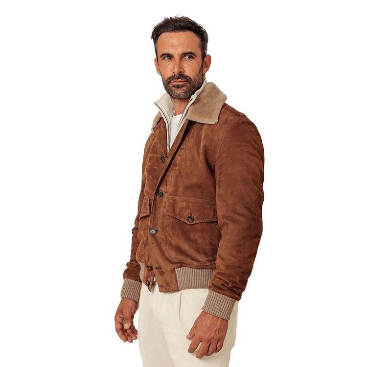 RIFUGIO Blouson braon muška jakna sa krznom