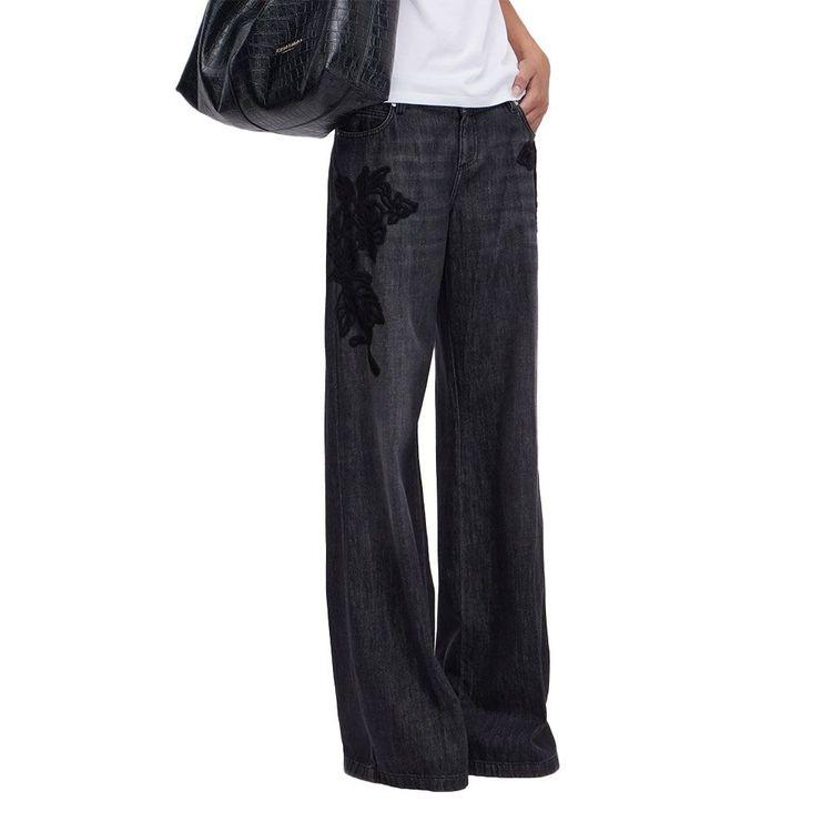 ERMANNO SCERVINO sivi teksas ženske farmerice sa vezom od vune