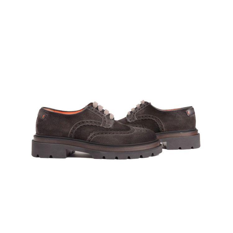 SANTONI tamno sive muške zumbane cipele od velura