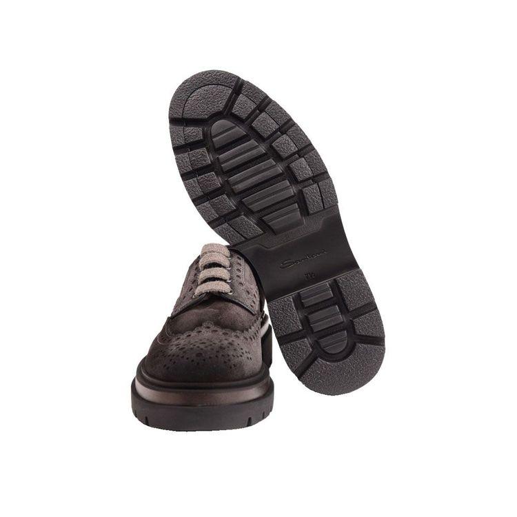 SANTONI tamno sive muške zumbane cipele od velura