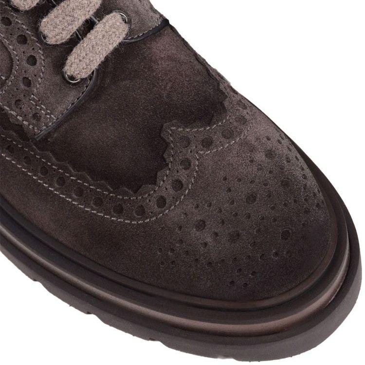 SANTONI tamno sive muške zumbane cipele od velura