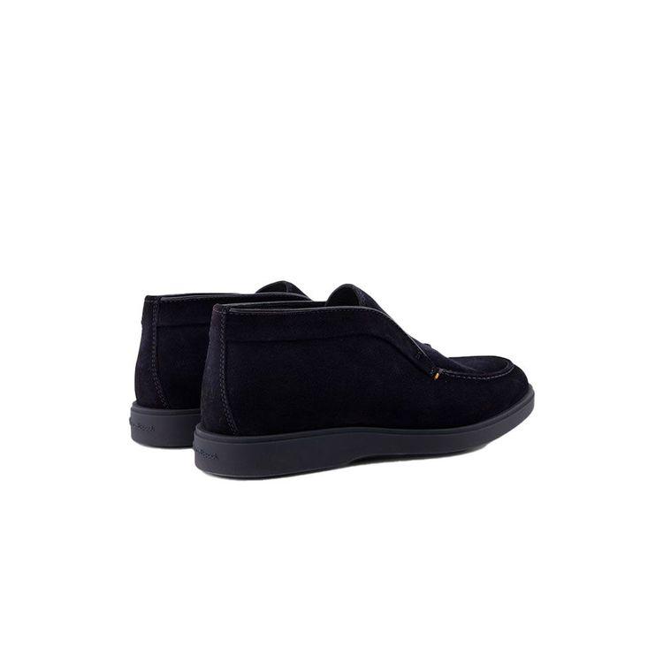 SANTONI teget muške cipele od prevrnute kože postavljene krznom